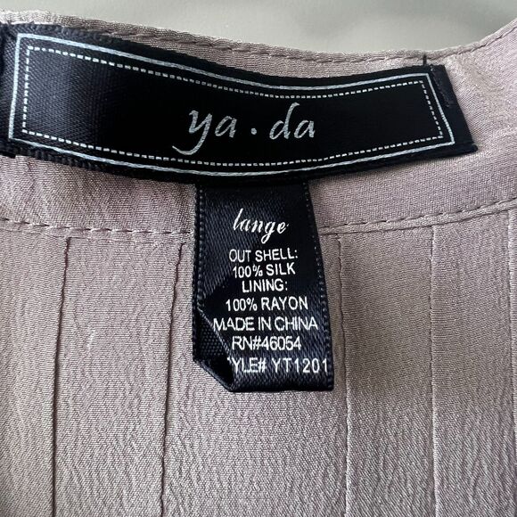 Anthropologie Ya Da Sleeveless Tunic Top Women Large 100% Silk Layered Luxury - Picture 3 of 12